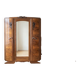 Walnut bedroom set: wardrobe and bed in solid wood.
