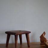 Wabi Sabi stool in solid pine, handmade by a Danish cabinetmaker, 1960s.