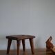 Wabi Sabi stool in solid pine, handmade by a Danish cabinetmaker, 1960s.