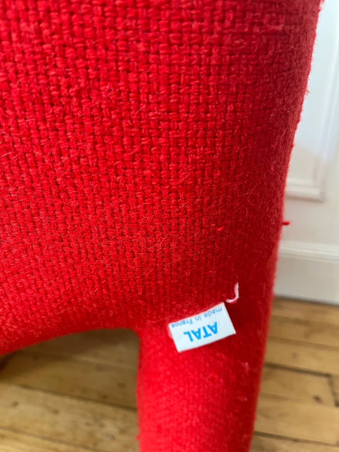 Vintage wool fireside chair