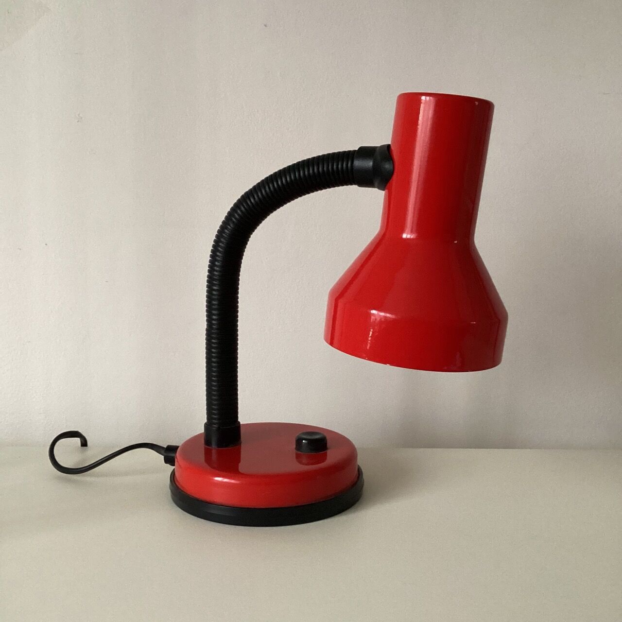 Red and black desk lamp