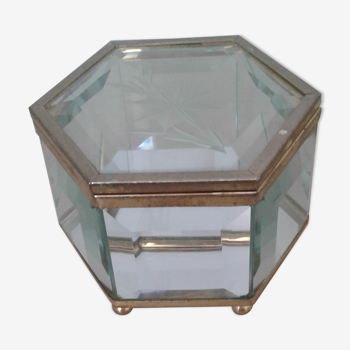 Box has jewelry octagonal bisaute glass