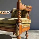 Giorgetti / classic armchair in art deco style / italy 1970s