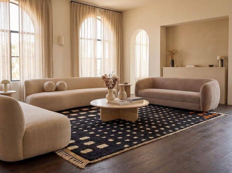 Traditional handmade pure wool Berber rug size 1.5/2.5 m