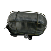 Striated and bakelite glass window lamp