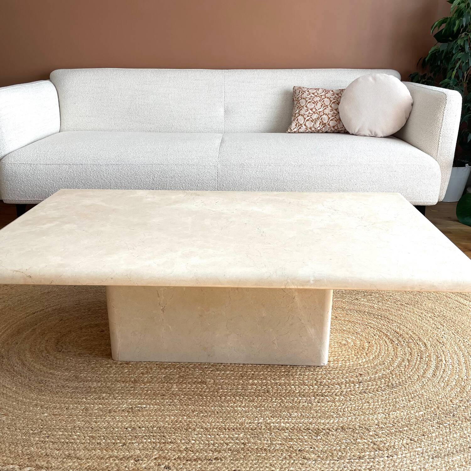 Travertine coffee table