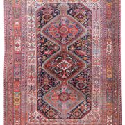 Antique Oriental Rug Iran Shiraz Tribes Khamseh: 3.00 X 1.85 Meters