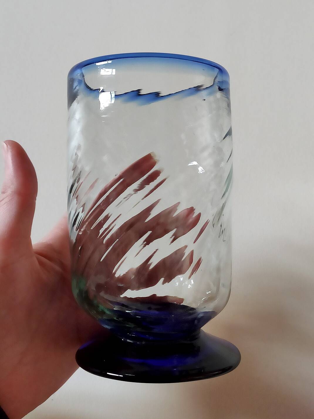 6 Mexican handicraft orangeade glasses