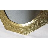 Hexagonal brass mirror 28x28cm