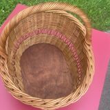 Old large wicker harvest or shopping basket TBE