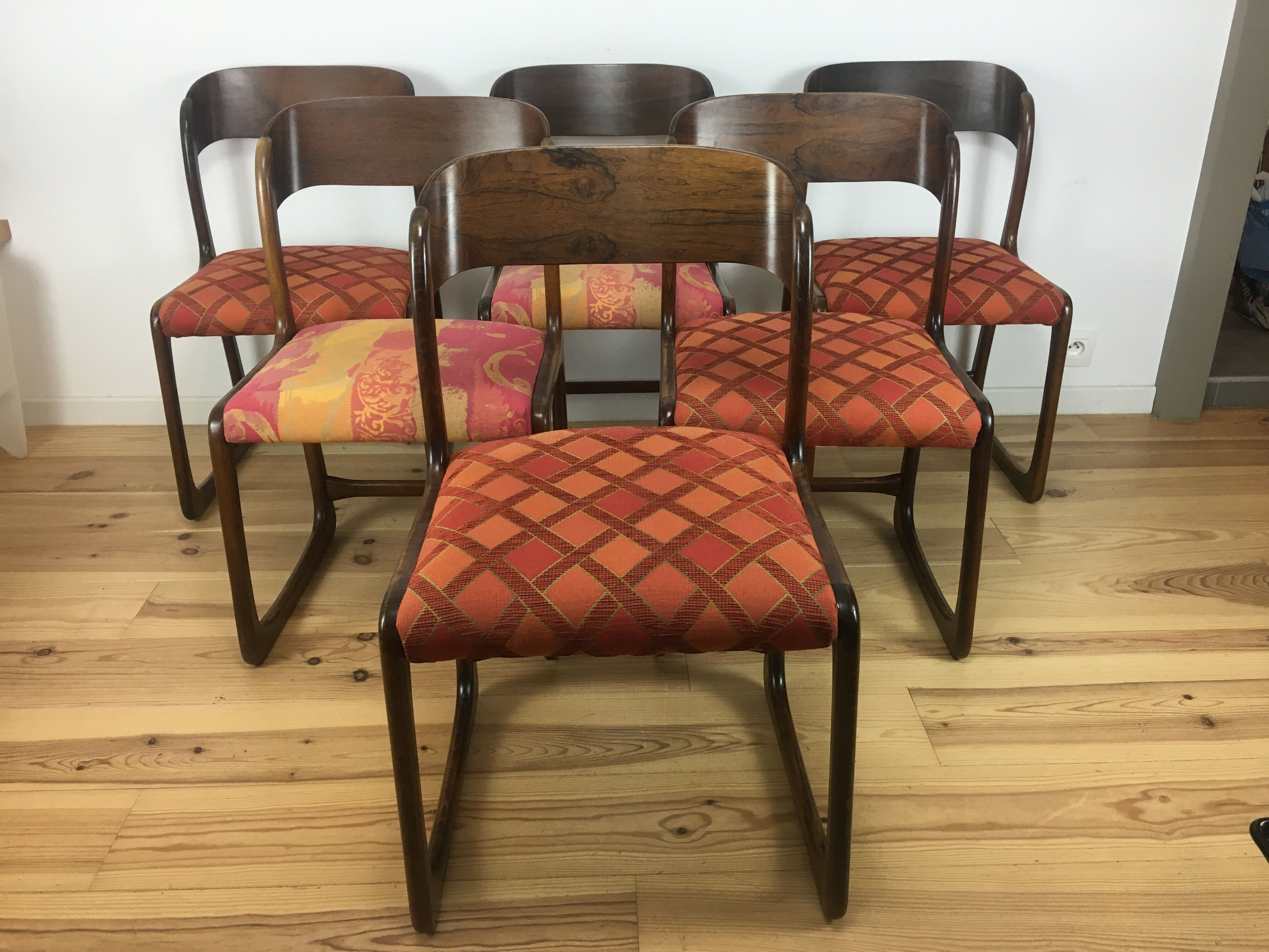 6 Baumann chairs sled rosewood