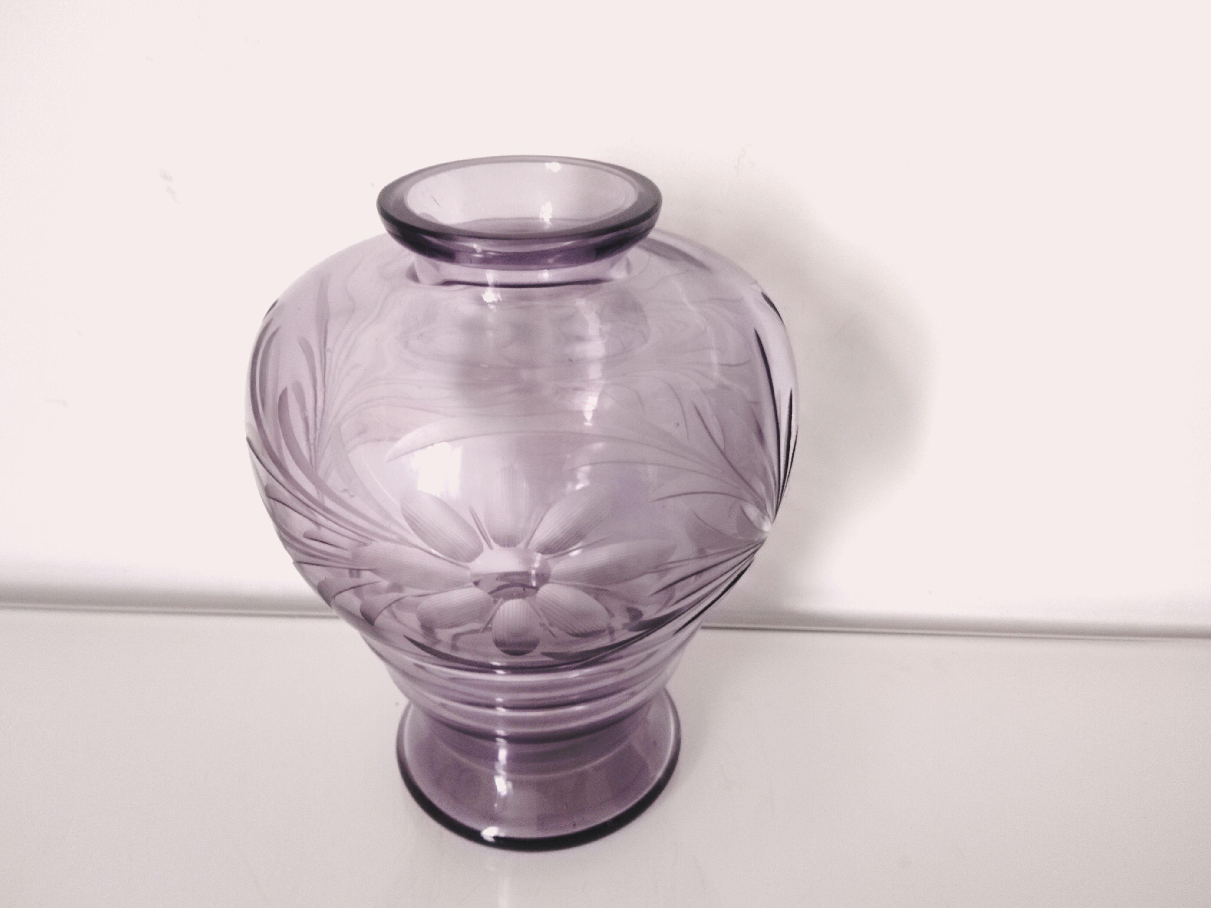 Purple crystal vase