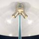 Lampe sur pied et lampe de table postmoderne allemande avec motif tourbillon bleu clair et blanc, années 1980, lot de 2