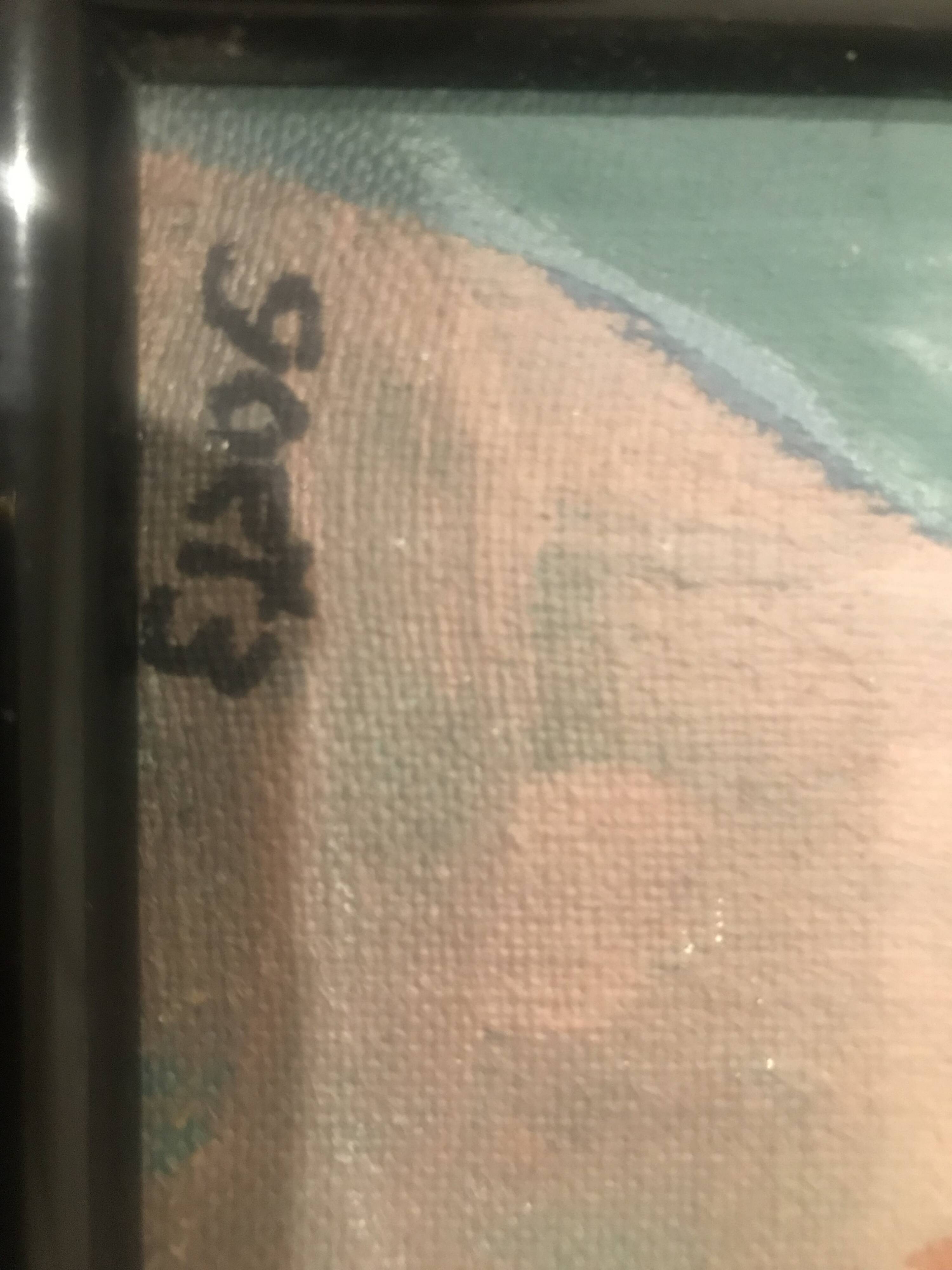 Oil painting on canvas signed by the artist henri goetz