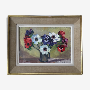 Tableau encadré bouquet de fleurs