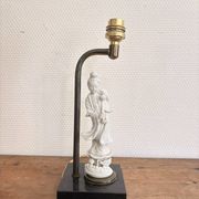 Ancient Guan Yin Lamp Base White Porcelain China Asian Goddess