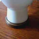 Vintage 50s Lamp Base in White Opaline