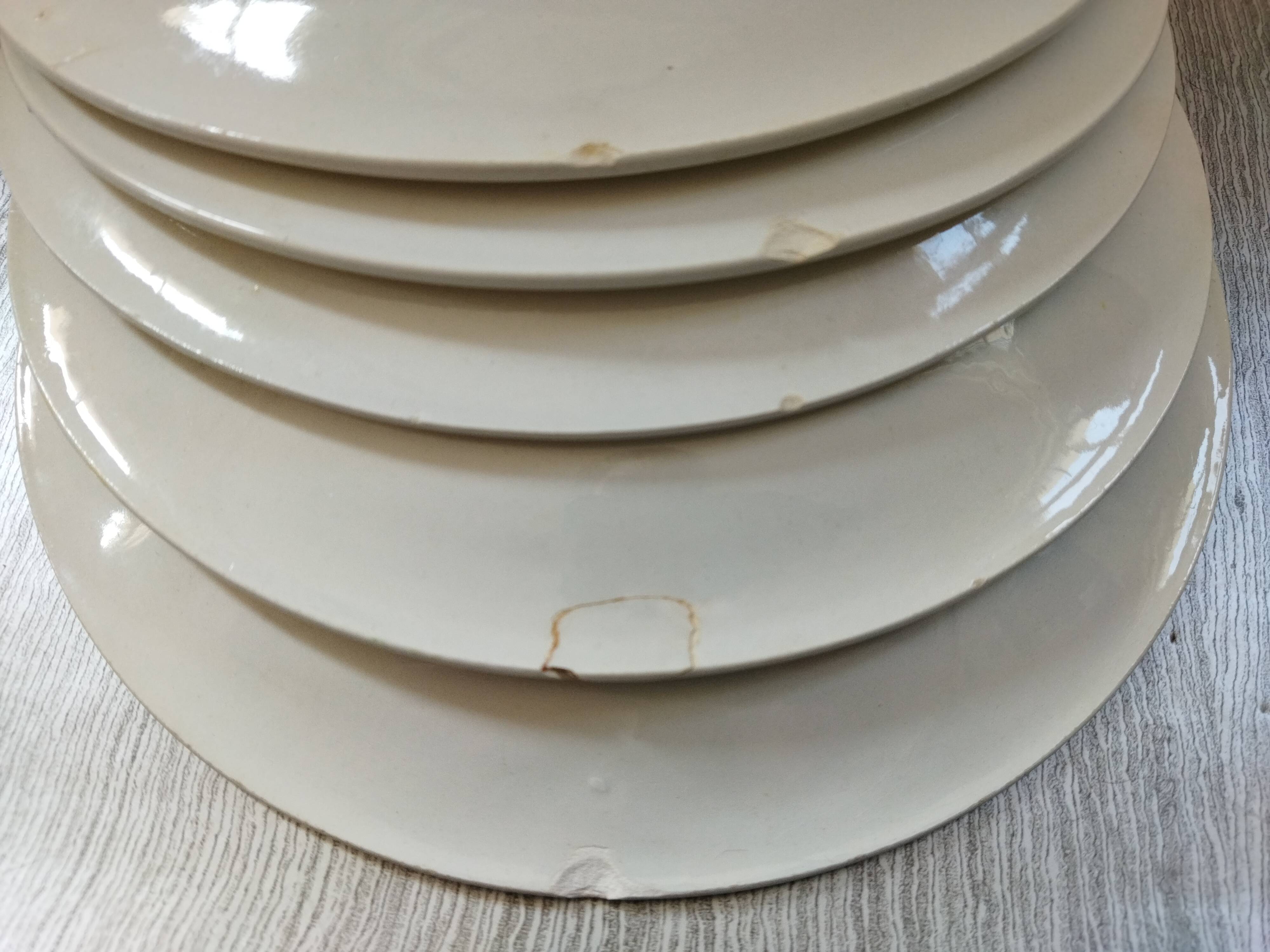 6 Keller & Guérin Lunéville dessert plates "Météor"