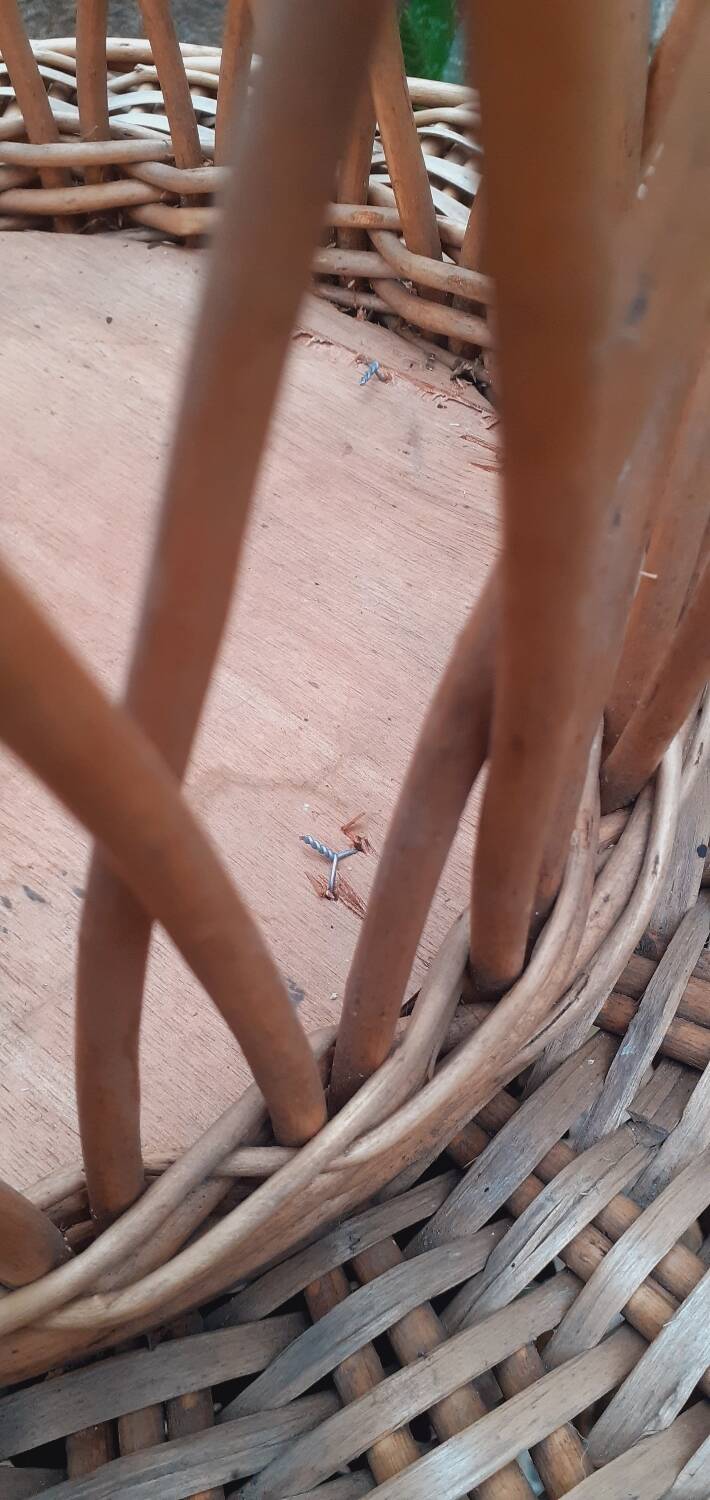 Vintage 50s planter on rattan stand