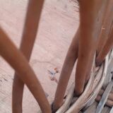 Vintage 50s planter on rattan stand