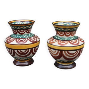 Paire vases vintage signés