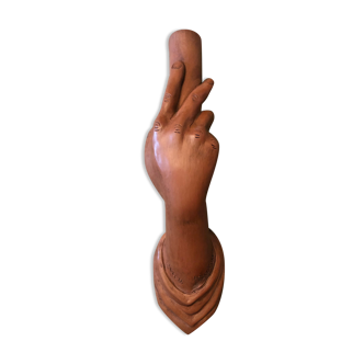 Hand wall lamp in terracotta signed Jean Marais around 1950