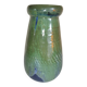 Vase vert et bleu en grès de Puisaye de Léon Pointu