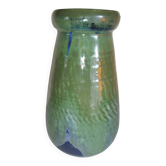 Green and blue stoneware vase from Puisaye by Léon Pointu.