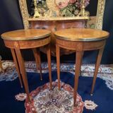Pair of Louis XVI Directoi style pedestal tables, bouillotte tables