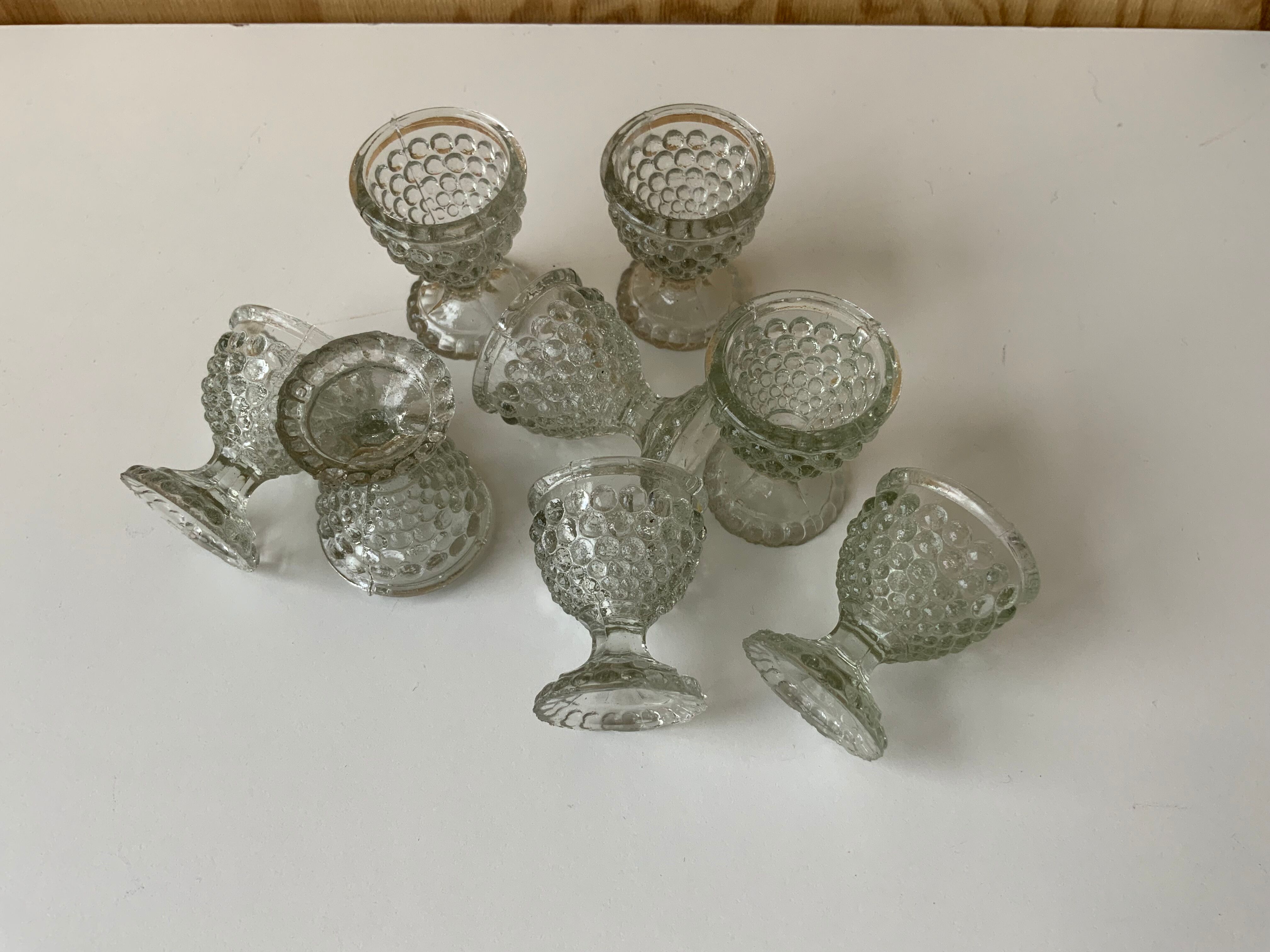 8 coquetiers en verre vintage