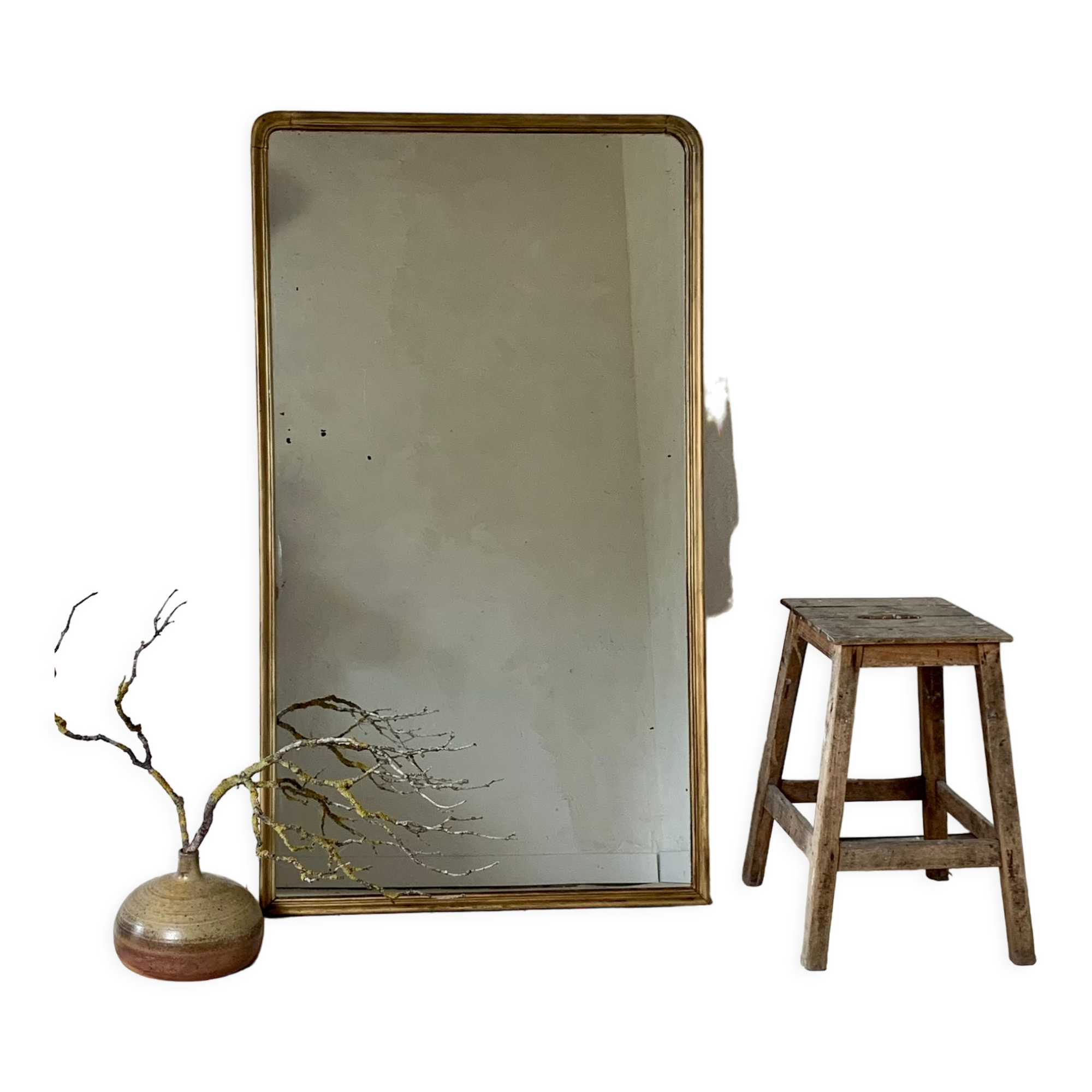 Mirror fireplace gilded wood