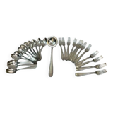 Art-deco cutlery in silver metal