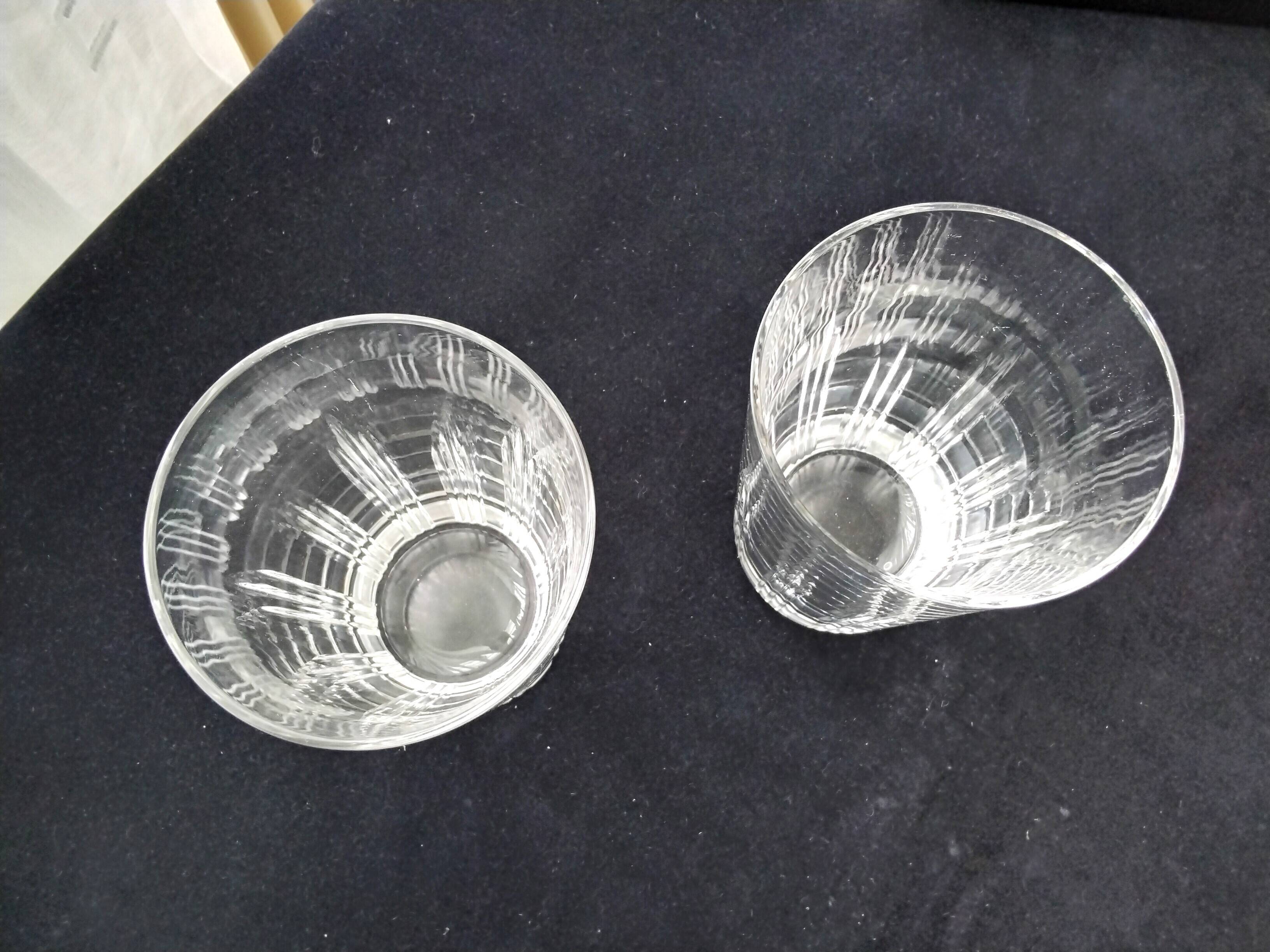 Pair of large crystal glasses