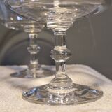 7 crystal champagne coupes from Baccarat - engraved with fillets