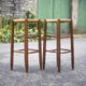 Pair of bar stools, wooden and straw stool, vintage bar stool, vintage stool, decoration