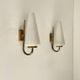 Pair of vintage wall lights in glass, brass, and opaline, Italy, 1970.