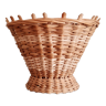 Old woven rattan basket vase