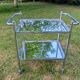 Chariot desserte vintage années 50 laiton nickelé miroir moderniste