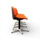 4 vintage chairs, model 231/5 in orange fabric by Wilkhahn.