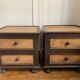 Tables de chevet - Bois exotique et rotin