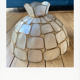 Mother-of-pearl lampshade and large format brass