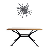 Table extensible en bois et métal, années 80