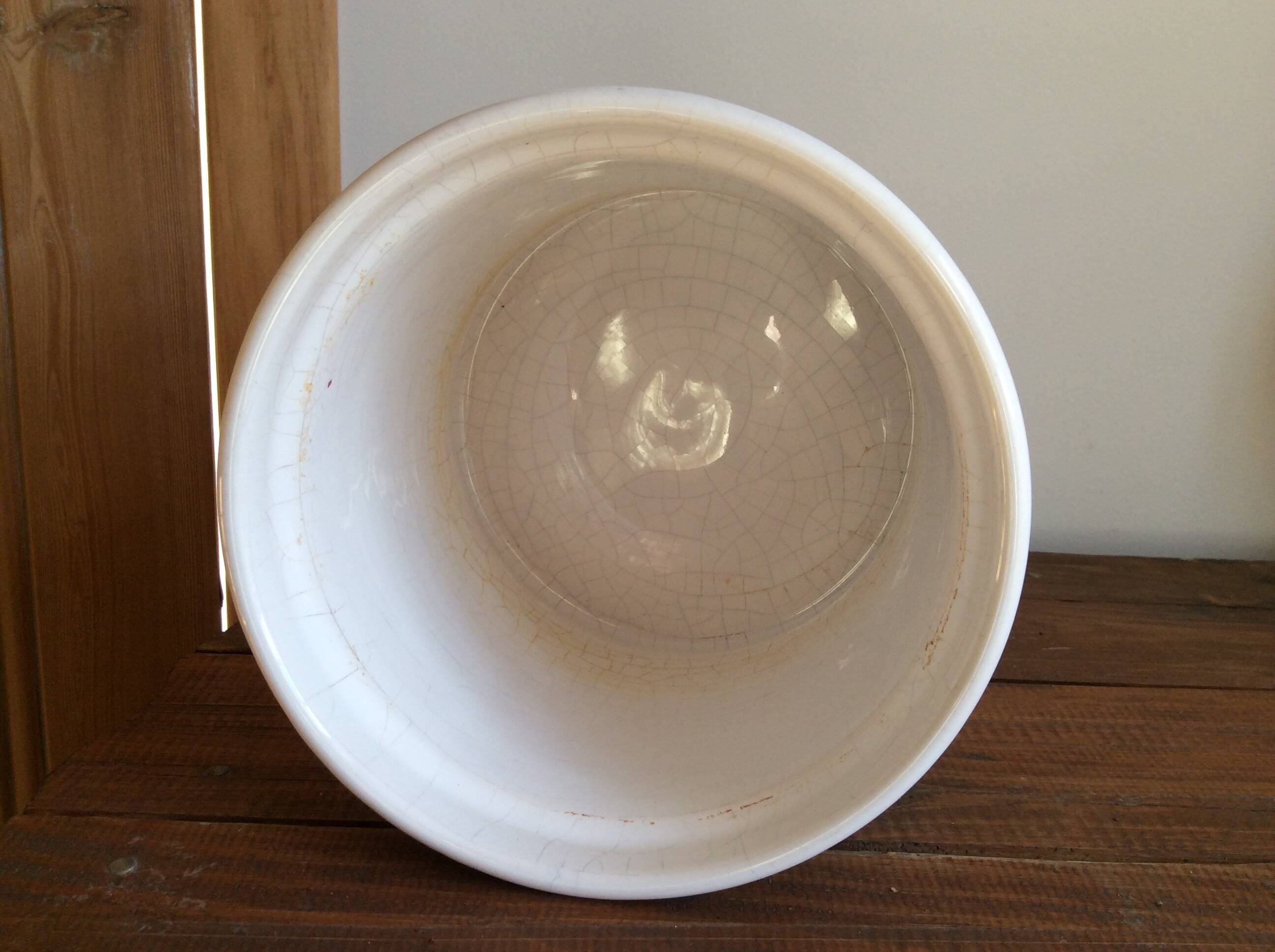 White earthenware planter