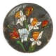 vintage ruscha 1960's 70's WALL PLATE fat lava bowl orange and white flower