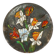 vintage ruscha 1960's 70's WALL PLATE fat lava bowl orange and white flower