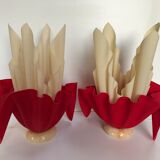 Pair of two-tone handkerchief lamps