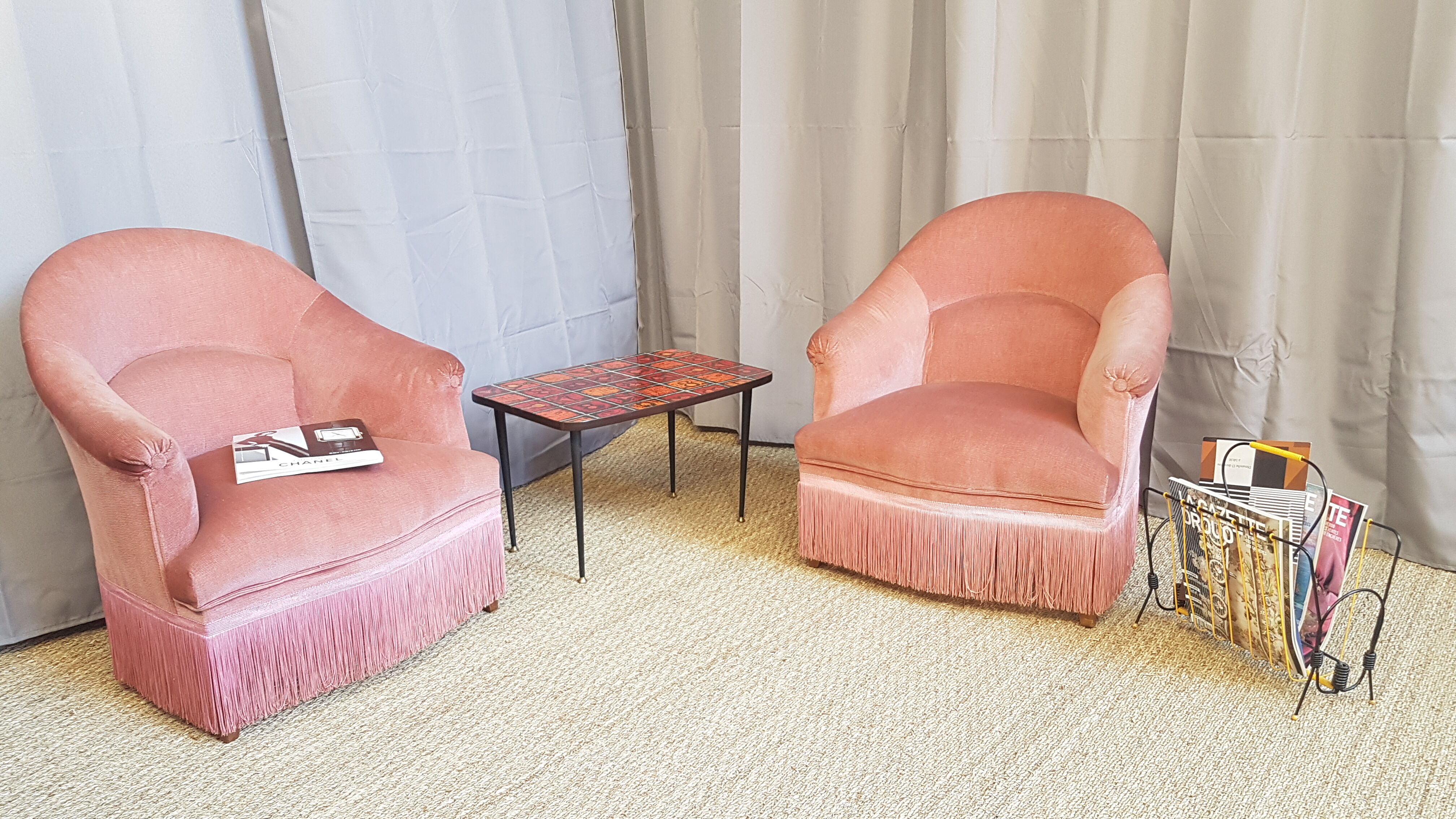 Pair of old toad chairs