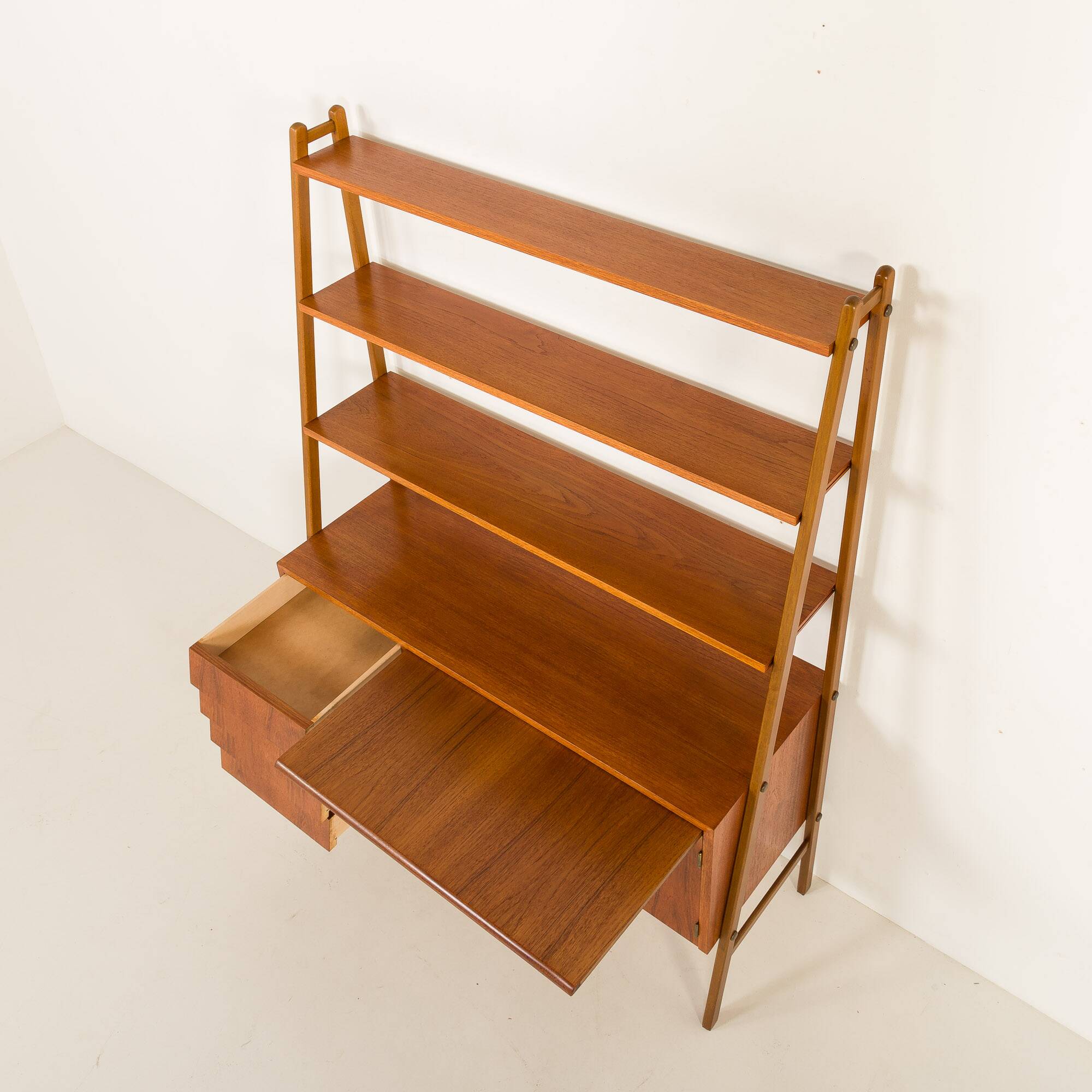 Scandinavian mid century bookcase with a desk, Sweden 1960s