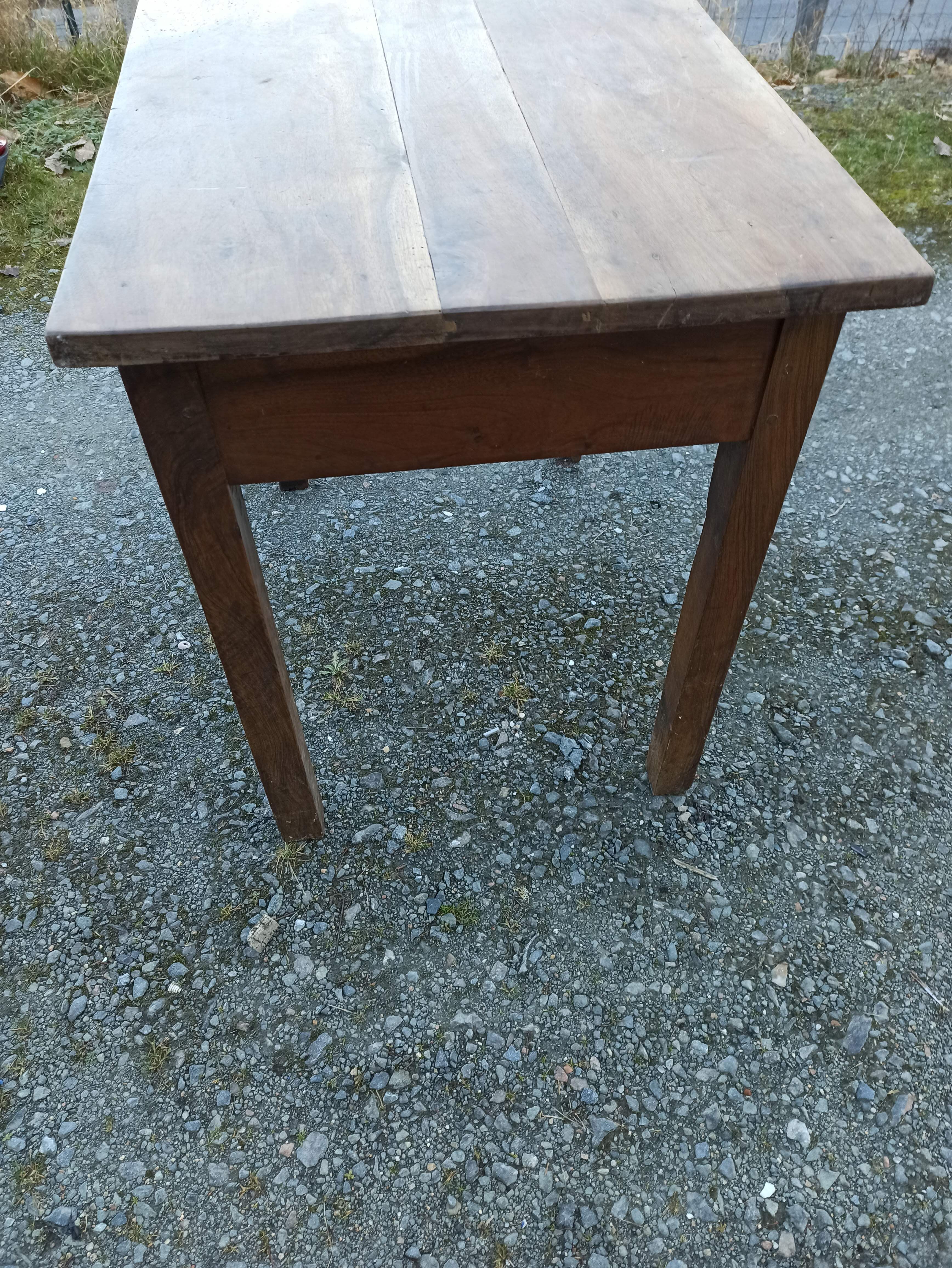Firm table desk cherry walnut a drawer in front