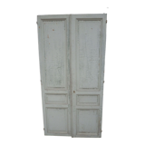 Pair of closet door old green patina